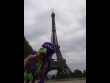 Knut mit seinem Kumpel dem Eder-Frog am Eiffelturm