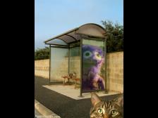 Knut auf einem Plakat an der Bushaltestelle