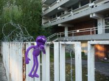 Knut macht Blödsinn vor der ehemaligen Botschaft des Iraks in der DDR.