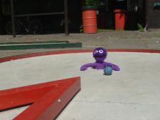 Nein Knut, beim Minigolf gibt es keinen Torwart!